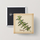 Rosemary Herb Vierkante Button 5,1 Cm (Voorkant /achterkant)