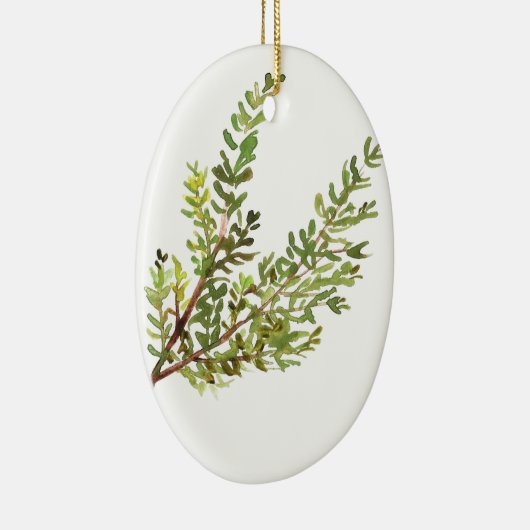 Rosemary herb Waterverf greenerbs green Keramisch Ornament (Rechts)