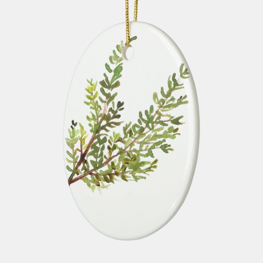 Rosemary herb Waterverf greenerbs green Keramisch Ornament (Links)