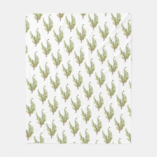 Rosemary herb waterverf Pattern Fleece Deken (Voorkant)