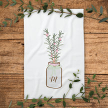 Rosemary Herbs in Jar Monogram