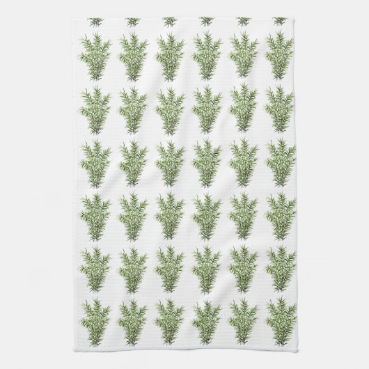 Rosemary Herbs Kitchen Culinaire Greenery Rustic Theedoek (Verticaal)