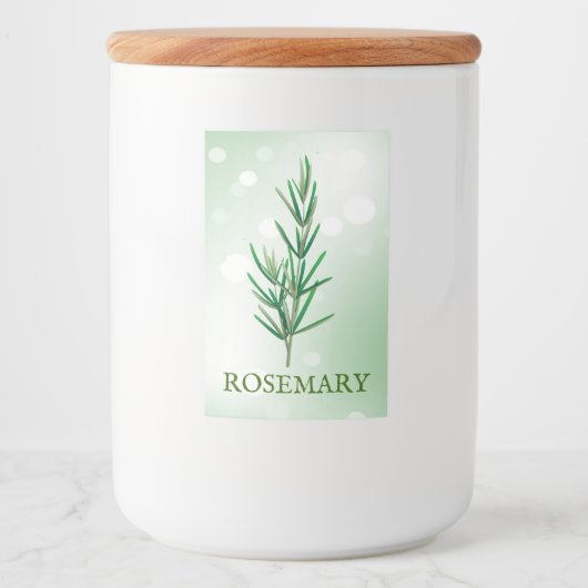 Rosemary Herbs Label Voedselcontainer Etiket (Voorkant)
