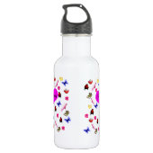 Rosemary, Name, with Bunnies, Butterflies, Birds Waterfles (Achterkant)