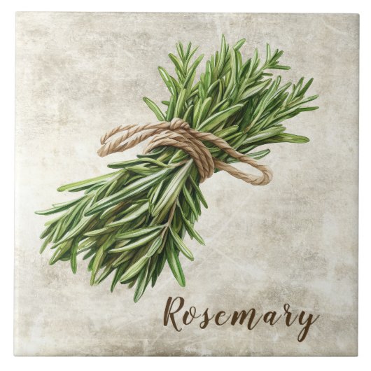 Rosemary Rustic Herbs  Faux Ceramic Tile Tegeltje (Voorkant)