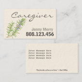 Rosemary Sage: Visitekaartjes voor verzorgers (Voorkant / Achterkant)