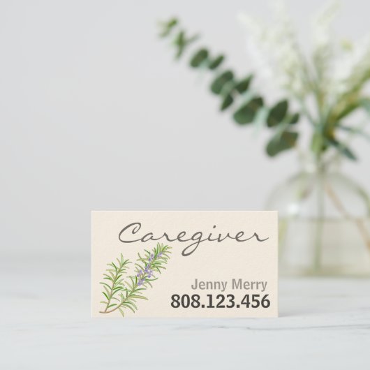 Rosemary Sage: Visitekaartjes voor verzorgers (Staand voorkant)