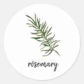 Rosemary Sprig Illustration Classic Round Sticker (Voorkant)
