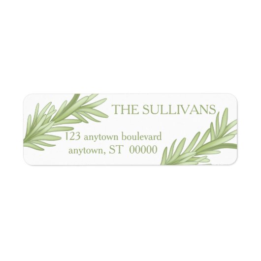 Rosemary Sprigs Herbal Wedding Etiket (Voorkant)