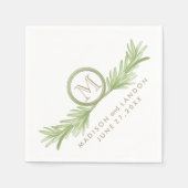 Rosemary Sprigs Herbal Wedding Servetten (Voorkant)