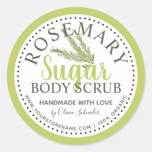 Rosemary Sugar Scrub Custom Ronde Sticker