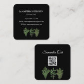 Rosemary Thyme Sage Herbs Culinaire Chef Pots Vierkante Visitekaartje (Voorkant / Achterkant)