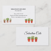 Rosemary Thyme Sage Herbs Culinaire Chef Pots Visitekaartje (Voorkant / Achterkant)