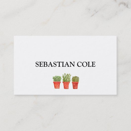 Rosemary Thyme Sage Herbs Culinaire Chef Pots Visitekaartje (Achterkant)