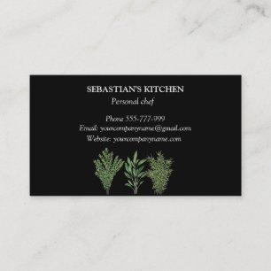 Rosemary Thyme Sage Herbs Culinaire Chef Pots Visitekaartje