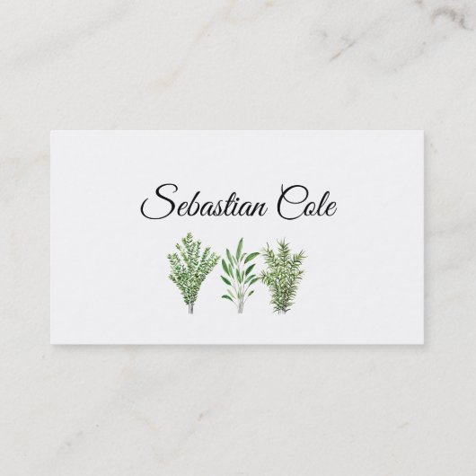 Rosemary Thyme Sage Herbs Culinaire Chef Pots Visitekaartje (Achterkant)
