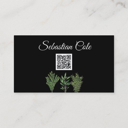 Rosemary Thyme Sage Herbs Culinaire Chef Pots Visitekaartje (Achterkant)