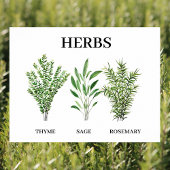 Rosemary Thyme Sage Herbs Culinaire Keukenkaak Poster