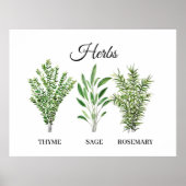 Rosemary Thyme Sage Herbs Culinaire Keukenkaak Poster (Voorkant)