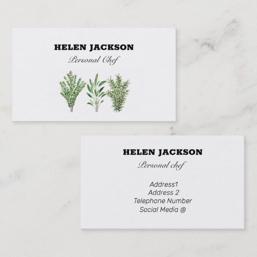 Rosemary Thyme Sage Herbs Visitekaartje (Voorkant / Achterkant)