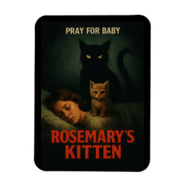 Rosemary's Kitten – Vintage Horror Kat Parodie Magneet
