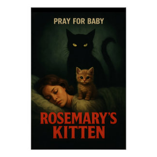 Rosemary's Kitten – Vintage Horror Kat Parodie Perfect Poster