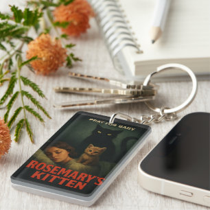 Rosemary's Kitten – Vintage Horror Kat Parodie Sleutelhanger