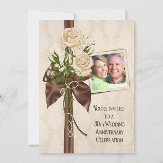 Rosen 30. Hochzeitstag Kaart (Voorkant)