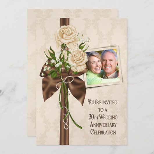 Rosen 30. Hochzeitstag Kaart (Voorkant / Achterkant)