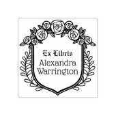 Rosen & Bladeren Crest Ex Libris Bibliotheek Boekn Rubberstempel (Afrduk)