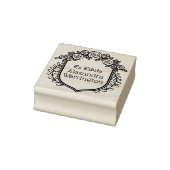 Rosen & Bladeren Crest Ex Libris Bibliotheek Boekn Rubberstempel (Stempel)