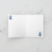 Rosen Blau Witte Gemberpot Wenskaart Kaart (Binnen)