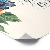 Rosen Blauw/Perzik Trouwgastenboek ID584 Poster (Hoek)