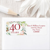 Rosen Bloem 40e Robijn Huwelijksjubileum Adres Etiket (Insitu)