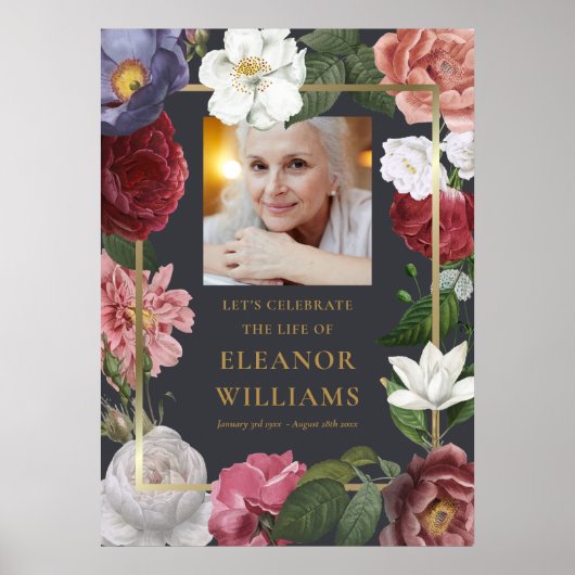 Rosen Bloem Foto Herdenking van het Leven Bord Poster (Voorkant)