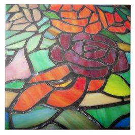 Rosen Bloem Glas-in-Lood Keramische Tegels Tegeltje