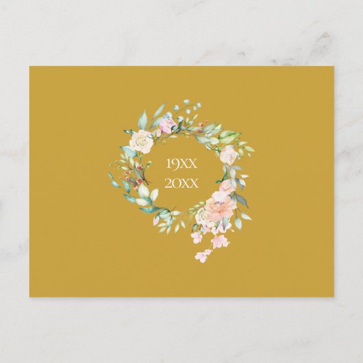 Rosen Bloemen 50e Verjaardag Save the Date Foto Aankondigingskaart (Achterkant)