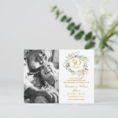 Rosen Bloemen 50e Verjaardag Save the Date Foto Aankondigingskaart (Staand voorkant)