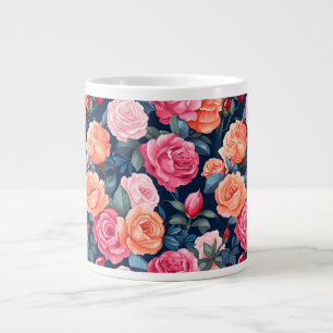Rosen Bloemen Bloei Patroon Grote Koffiekop