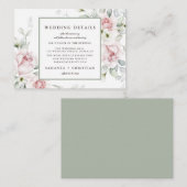 Rosen Bloemen | Trouwdetails Enclosure Kaarten (Voorkant / Achterkant)