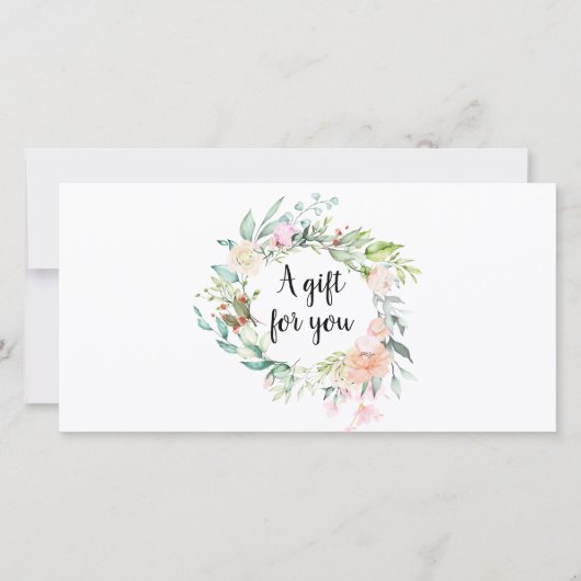 Rosen Bloemenguirlande Script Cadeaubon (Voorkant)