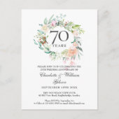 Rosen Bloemensling 70ste Huwelijksverjaardag Uitnodiging Briefkaart (Voorkant)