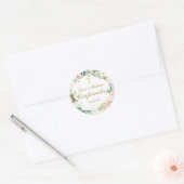 Rosen Bloemenslingers Gouden Schrift Bevestiging Ronde Sticker (Envelop)