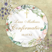 Rosen Bloemenslingers Gouden Schrift Bevestiging Ronde Sticker