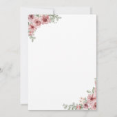 Rosen Bloemhart Script Calligrafie Bruiloft Kaart (Achterkant)