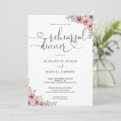 Rosen Bloemhart Script Probediner Kaart (Staand voorkant)