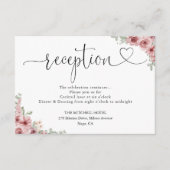 Rosen Bloemhart Script Trouwreceptie Informatiekaartje (Voorkant)