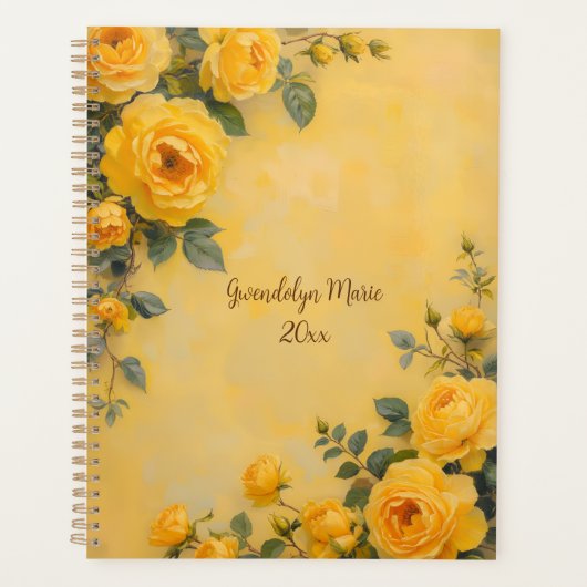 Rosen Bloemige Spiraalgebonden Planner Botanische (Voorkant)