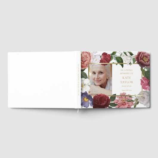 Rosen Bloemrijke Funeral Herdenkingsfoto Gastboek Gastenboek (Volledig)