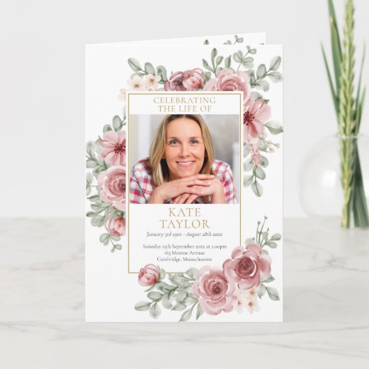 Rosen Bloemrijke Uitvaart Orde van Dienst Programma (Voorkant)
